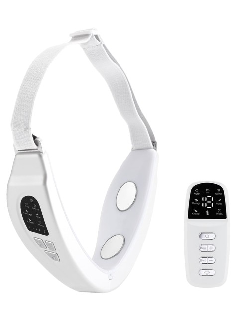 Массажер для подтяжки овала лица FORTENGO MPF-17 микротоковый, EMS, LED-свет, вибромассаж, белый