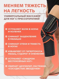 Компрессионный лимфодренажный массажер для ног FORTENGO BL-6806 3 программы, прогрев, беспроводной