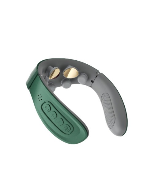 Массажер для шеи электрический, импульсный FORTENGO MSG-031, вибромассаж, ИК прогрев, TENS/EMS, зеленый