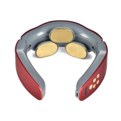 Массажер для шеи и плеч электрический, импульсный FORTENGO MSG-024, ИК прогрев, TENS/EMS, красный