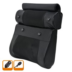 Массажная подушка для спины и шеи электрическая FORTENGO KZ0567 с подогревом, магнитотерапией и ароматерапией, 12/220В, черная