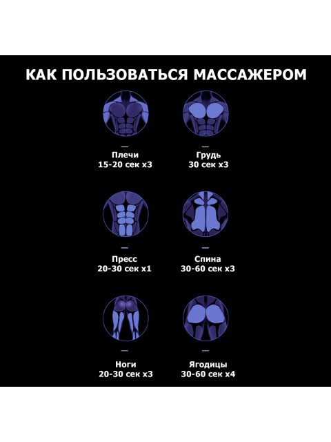 Перкуссионный массажер для тела FORTENGO MSG-009, 8 насадок, темно-серый