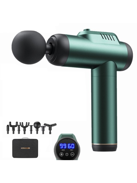 Перкуссионный массажер для тела FORTENGO MSG-009, 8 насадок, темно-серый