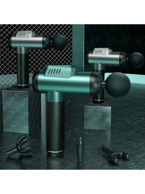 Перкуссионный массажер для тела FORTENGO MSG-009, 8 насадок, темно-серый