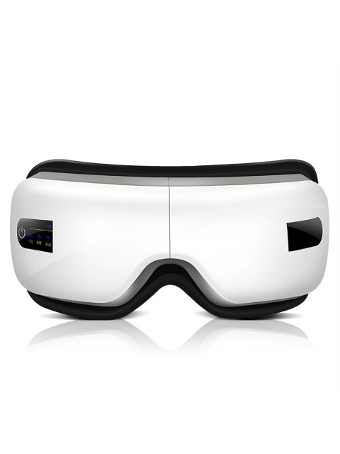 Очки массажер для глаз FORTENGO MSG-005 с вибрацией, музыкой и подогревом, белые