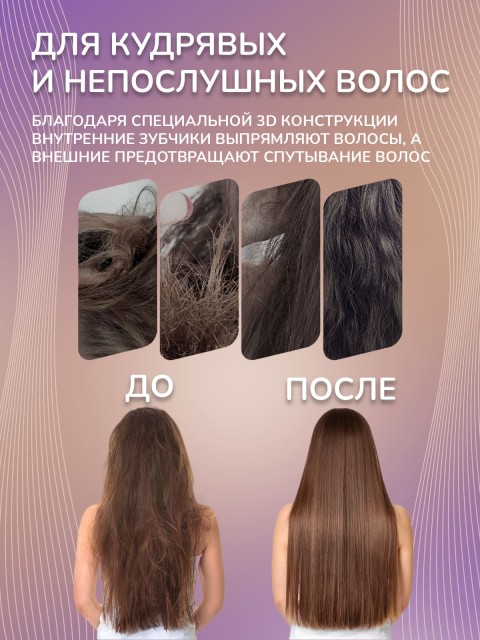Расческа-выпрямитель электрическая FORTENGO TOURMALINE BRUSH CD-23987, черная
