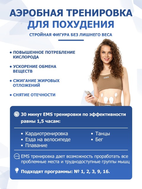 Массажер миостимулятор для тела FORTENGO EMS-350 2 канала, 16 программ, EMS/TENS, серебристый