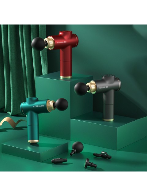 Перкуссионный массажер для тела FORTENGO MSG-020, 8 насадок, красный