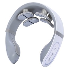 Массажер для шеи и плеч электрический, импульсный FORTENGO MSG-033, ИК прогрев, TENS/EMS, серый