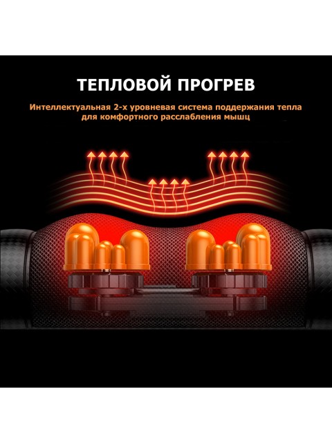 Массажная подушка для спины и шеи электрическая FORTENGO KZ0568 с подогревом, магнитотерапией и ароматерапией, 12/220В, черная