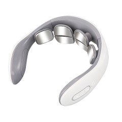 Массажер для шеи электрический, импульсный FORTENGO MSG-023, ИК прогрев, TENS/EMS, белый