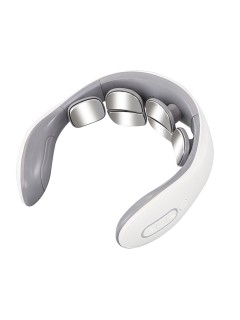 Массажер для шеи электрический, импульсный FORTENGO MSG-023, ИК прогрев, TENS/EMS, белый